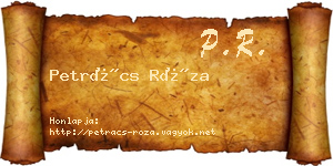 Petrács Róza névjegykártya